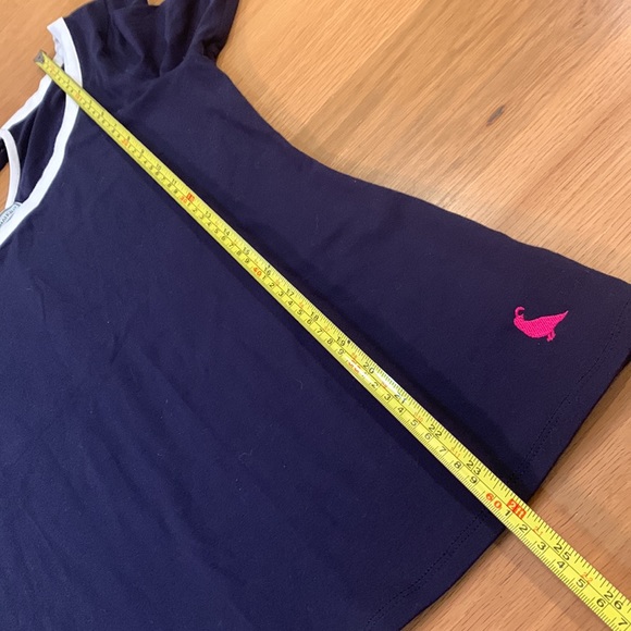 THOMAS KELLY ~Size L~Classic Navy & White Trim Stretch Top ~ - Picture 12 of 14